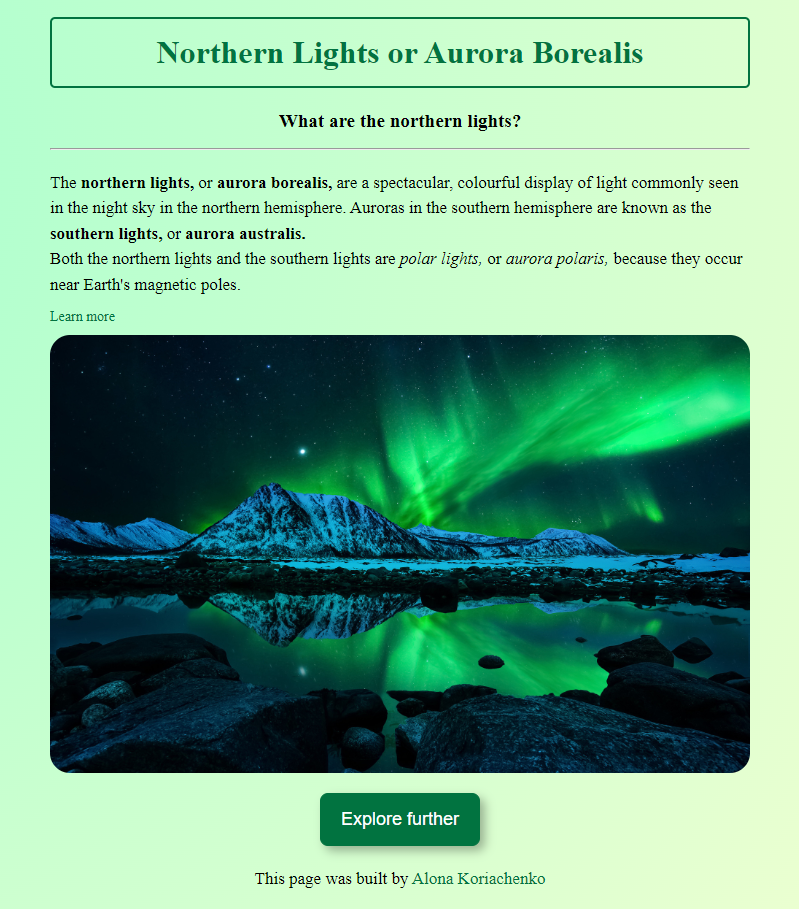 Aurora Borealis Project Preview