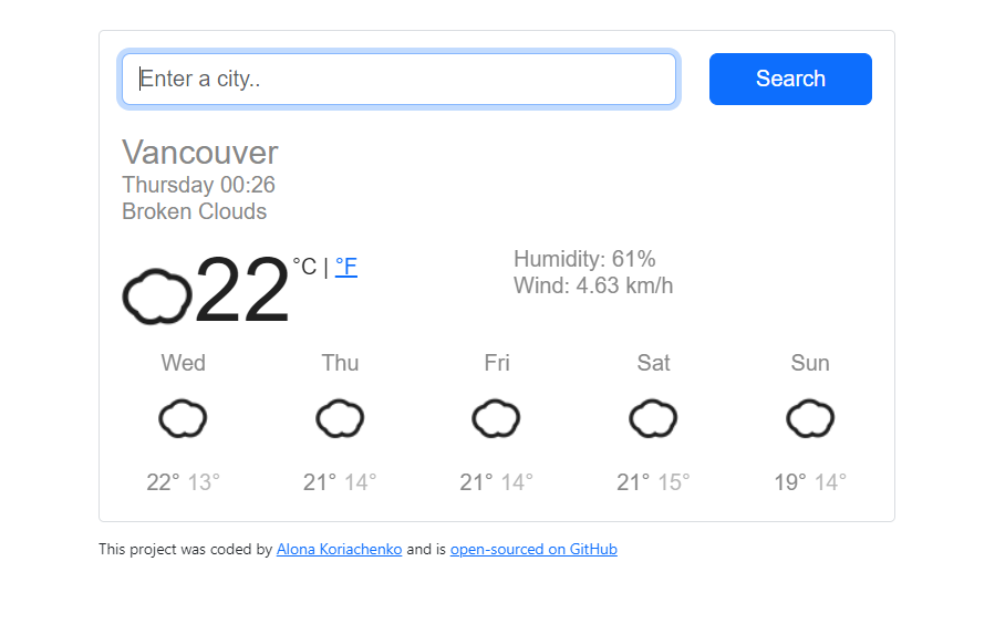 Weather App Preview